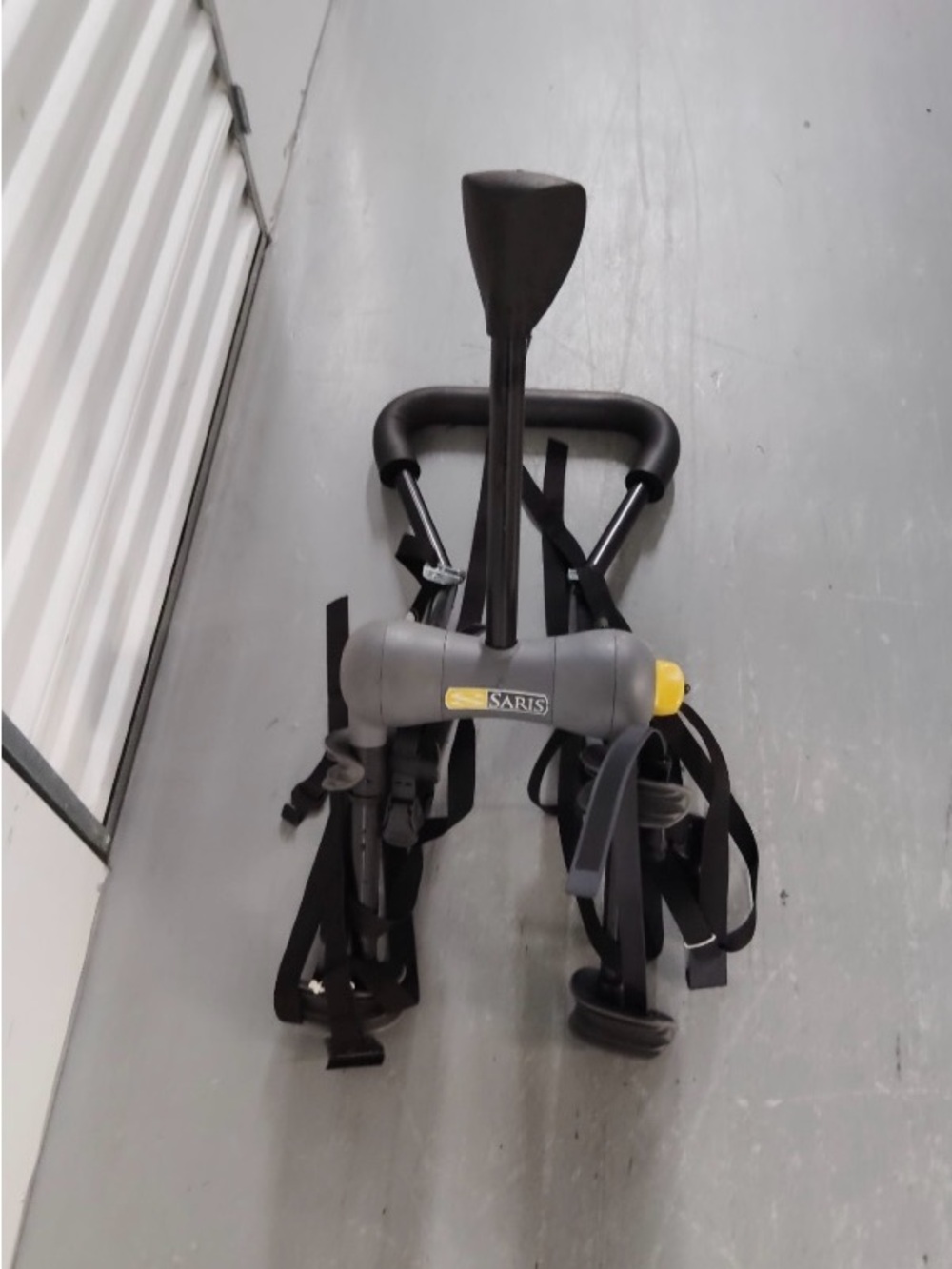 Aris Gray and Black Bike Rack Carrier with Yellow Accent